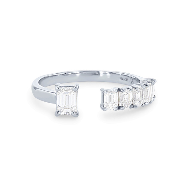 Emerald Diamond Open Ring