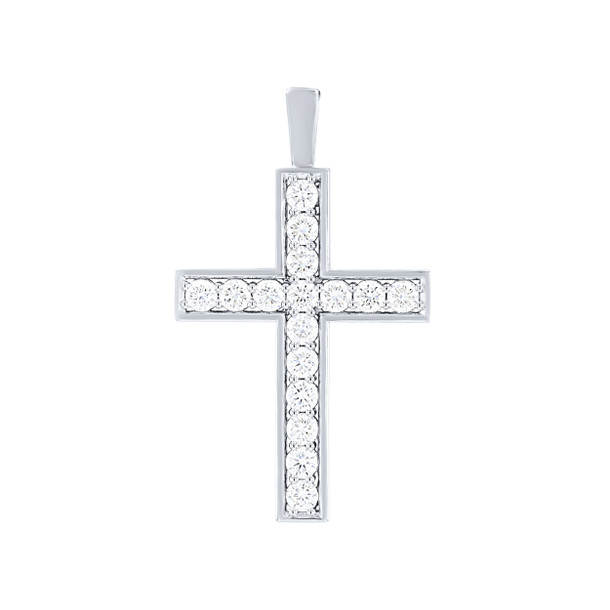 Channel Diamond Cross Pendant