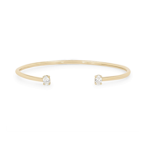 Oval Diamond Open Bangle Bracelet