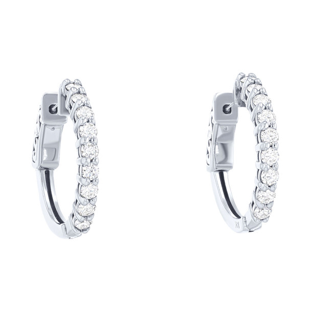 0.75 inch Diamond Hoop Earrings