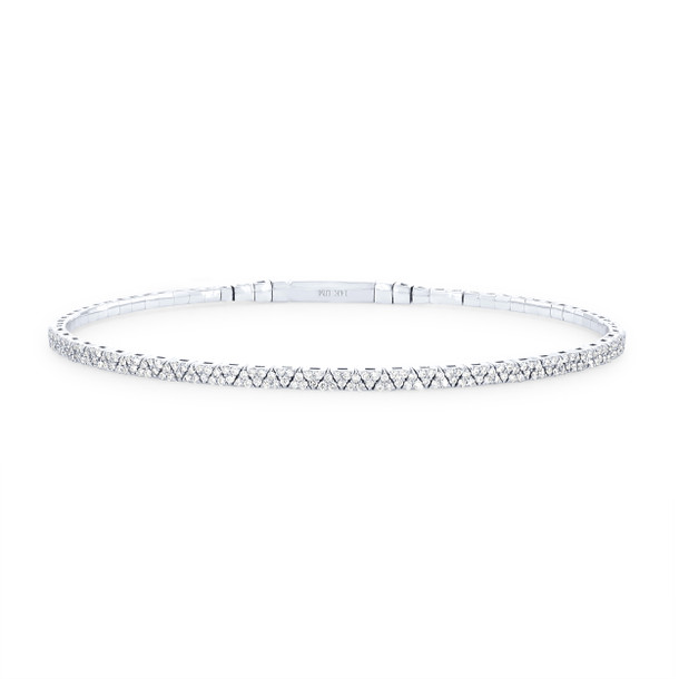 Pave Diamond Flexible Bangle Bracelet