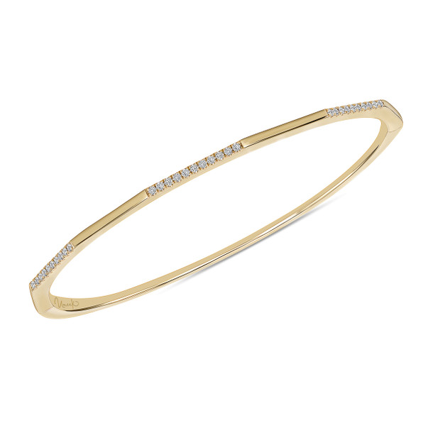 Uneek Geometric Diamond Segment Bangle Bracelet