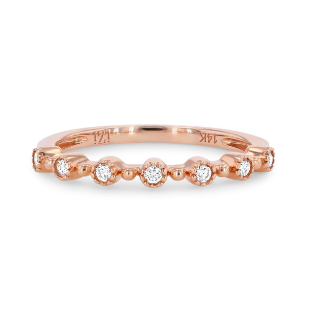 Milgrain Bezel Diamond Wedding Band