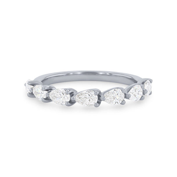 Horizontal Pear Diamond Wedding Band