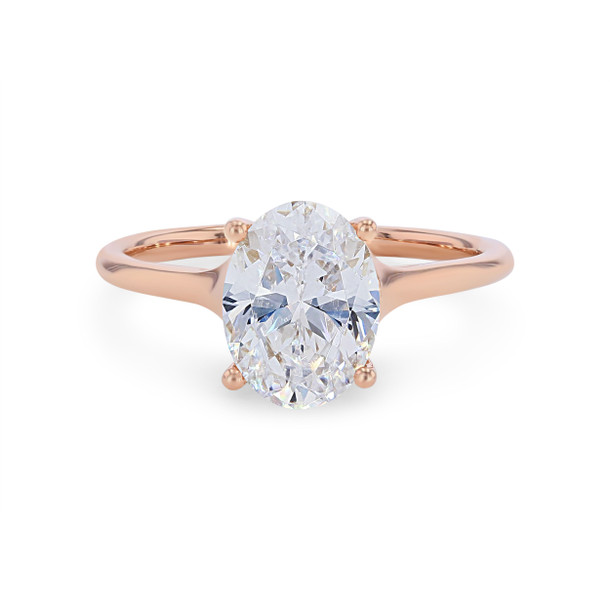 Oval Solitaire Cathedral Tapered Engagement Setting