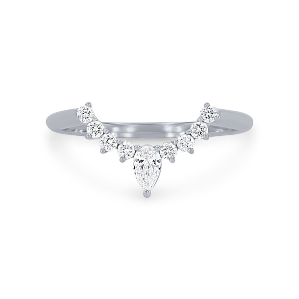 Contour Pear and Round Diamond Wedding Band