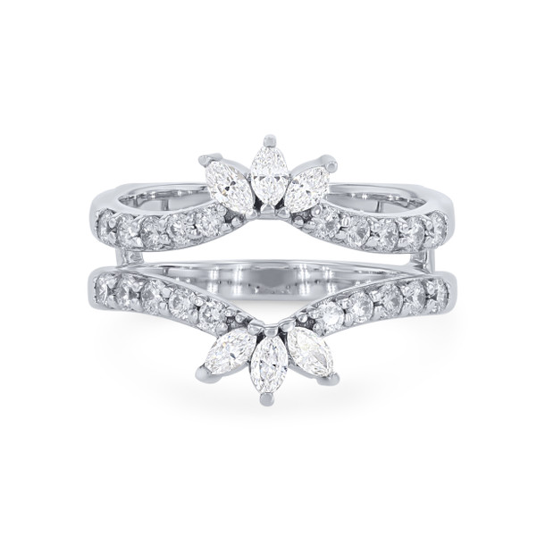 Open Pear and Round Diamond Ring Guard
