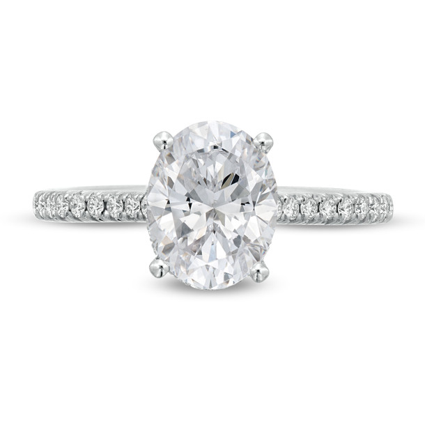 Simon G. Hidden Oval Halo Engagement Setting