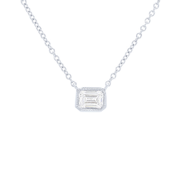 Emerald Diamond Bezel Pendant