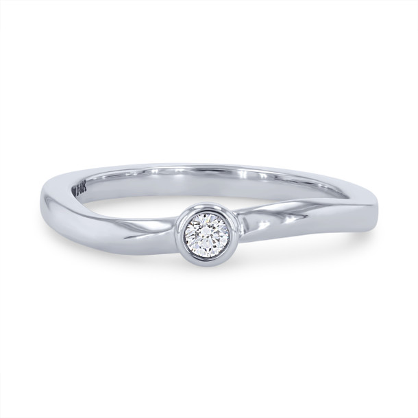 Bezel Single Diamond Wedding Band