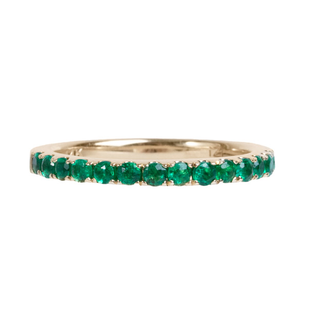 Green Emerald Wedding Band