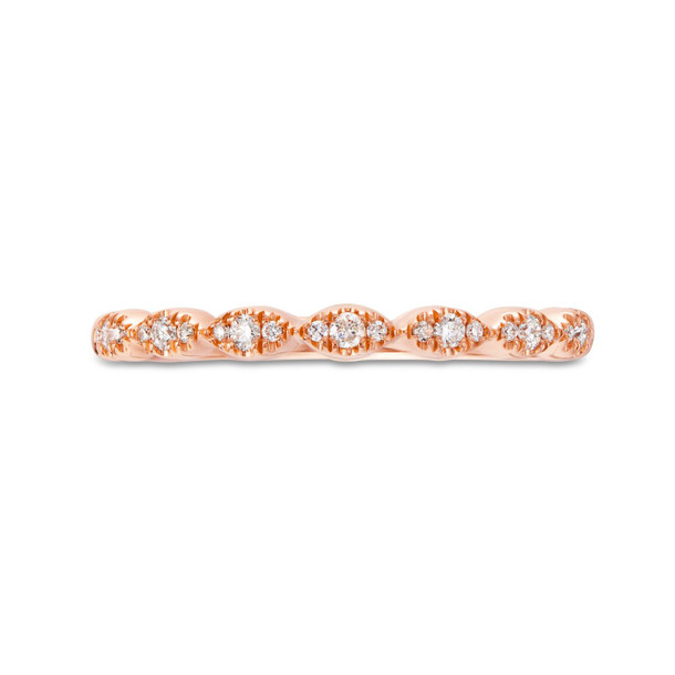 Scallop Diamond Wedding Band by Adorette