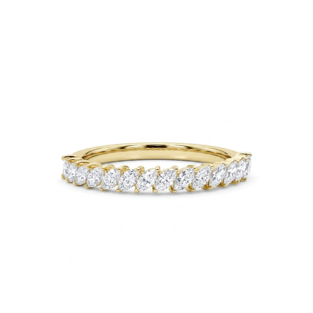 Diagonal Marquise Diamond Wedding Band