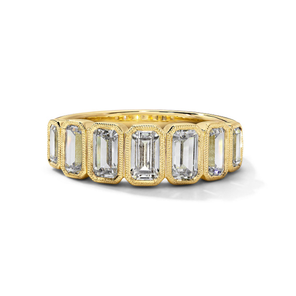 Simon G. Bezel Milgrain Diamond Wedding Band