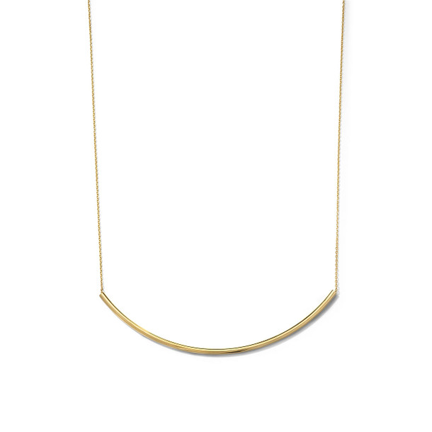 Gold Curved Bar Necklace