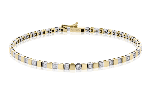 Simon G. Two Tone Gold Diamond Tennis Bracelet