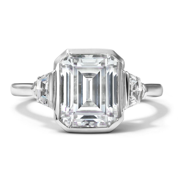 Three Stone Bezel Engagement Setting by C. Gonshor