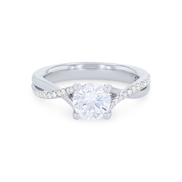 Open Twist Half Diamond Engagement Setting