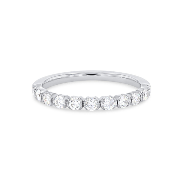 Sylvie Half Bezel Milgrain Diamond Wedding Band