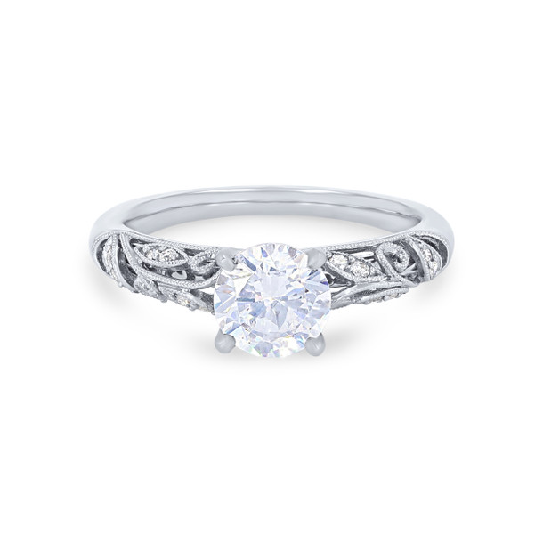 Sylvie Floral Milgrain Diamond Engagement Setting