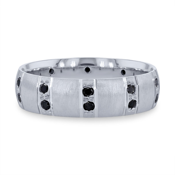 Black Diamond Shimmer Matte 6mm Wedding Band