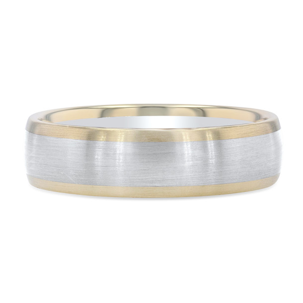 Two Tone Matte 6mm Wedding Band