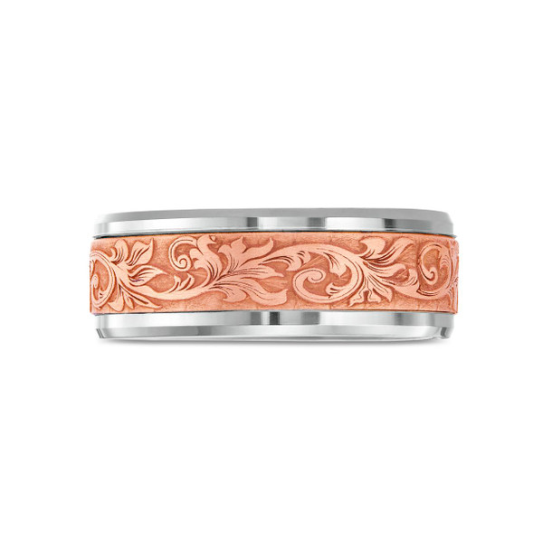 Carved Filigree 8mm Wedding Band