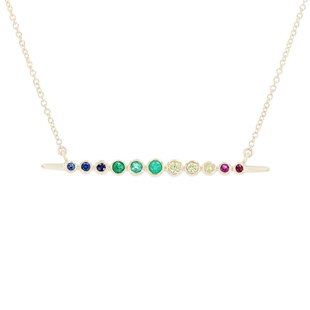 Rainbow Sapphire Bar Pendant