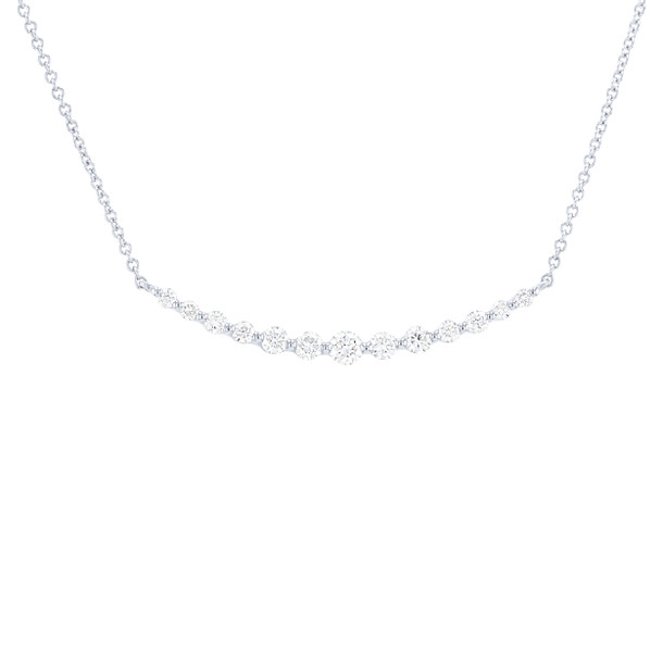 Graduated Diamond Curve Bar Pendant