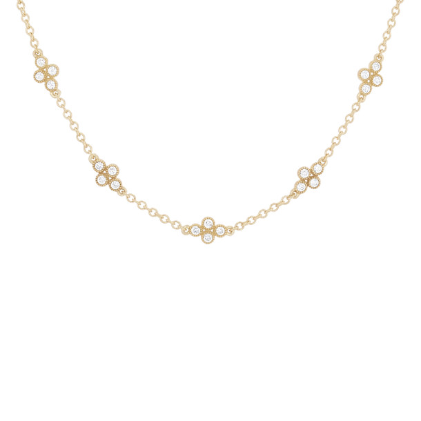 Clover Diamond Station Necklace