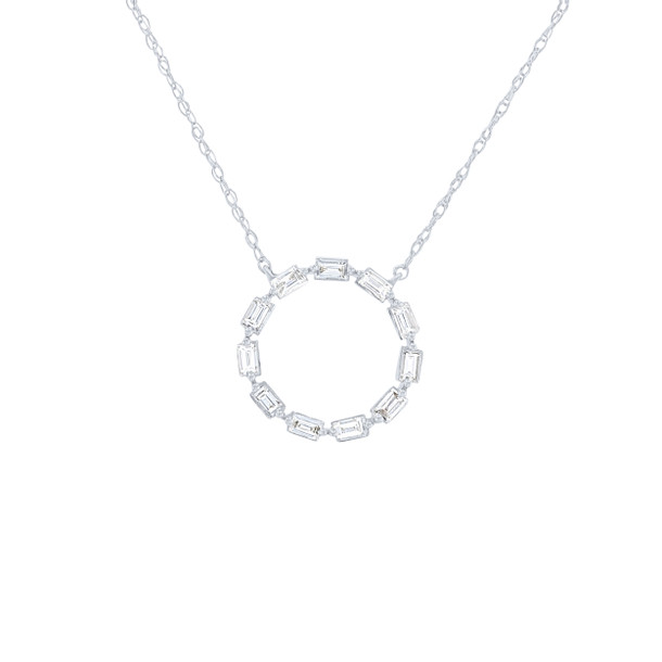Baguette Diamond Circle Pendant