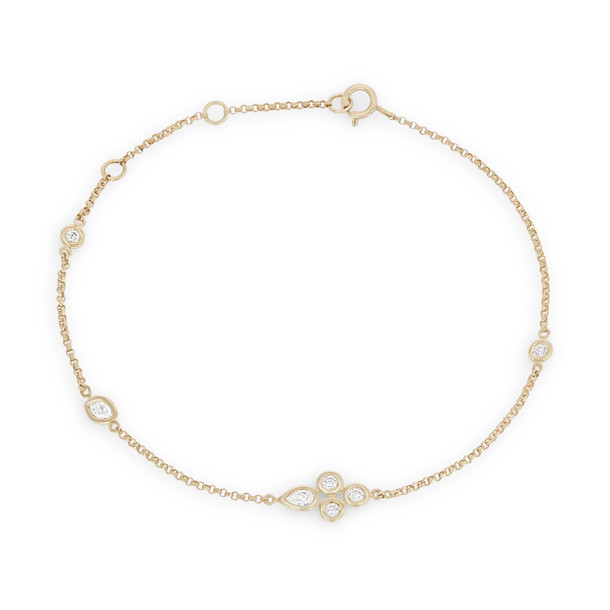 Mixed Diamond Station Bezel Bracelet