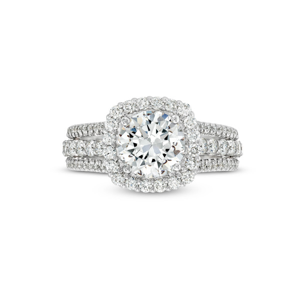 Michael M. Stella Halo Three Row Engagement Setting
