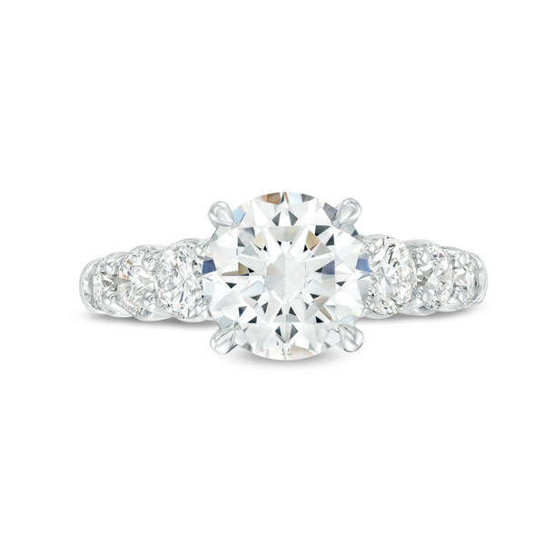 A. Jaffe Graduated Round Diamond Engagement Setting