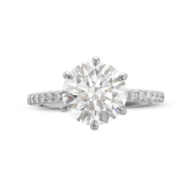 Six Prong Hidden Detail Diamond Engagement Setting by C. Gonshor