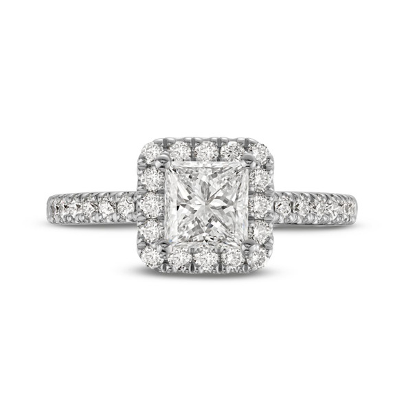 Princess Diamond Halo Engagement Ring