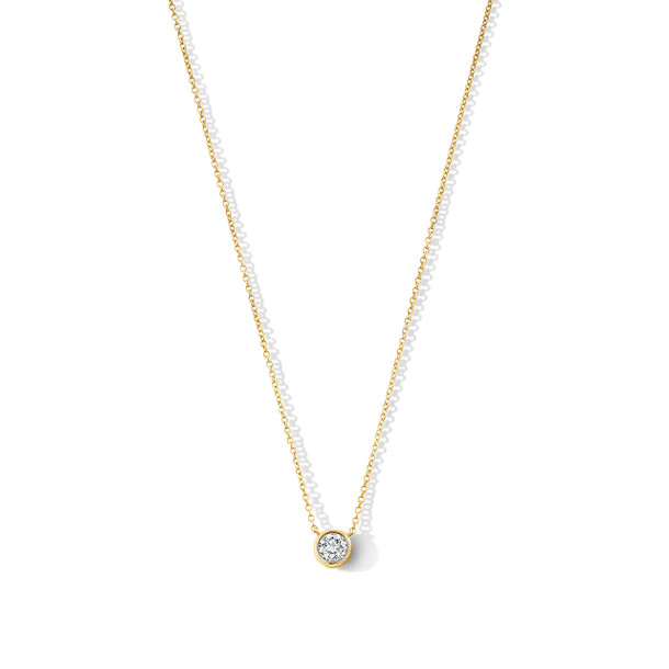 Solitaire Bezel Diamond Pendant Necklace