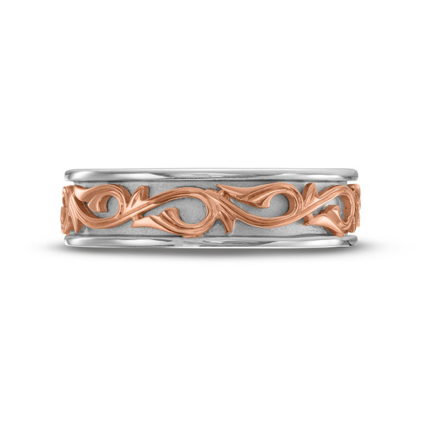Simon G. Filigree Carved Wedding Band