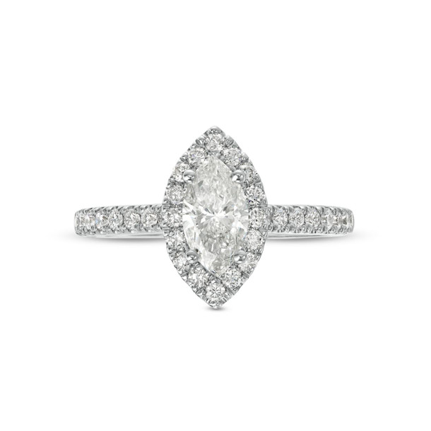 Marquise Diamond Halo Engagement Ring