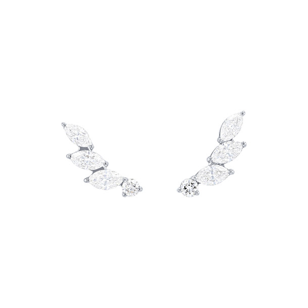 Marquise and Round Diamond Studs