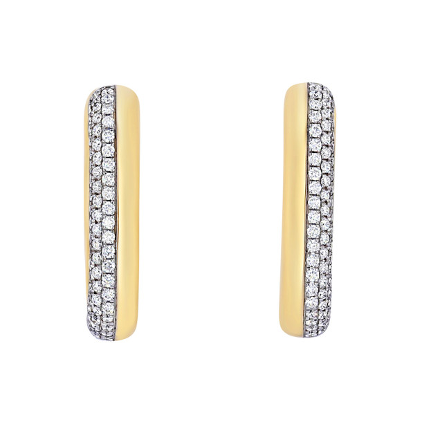 Simon G. Rectangle Diamond Hoop Earrings