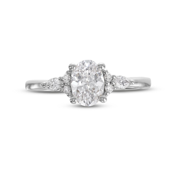 Marquise and Round Diamond Cluster Engagement Setting by Adorette