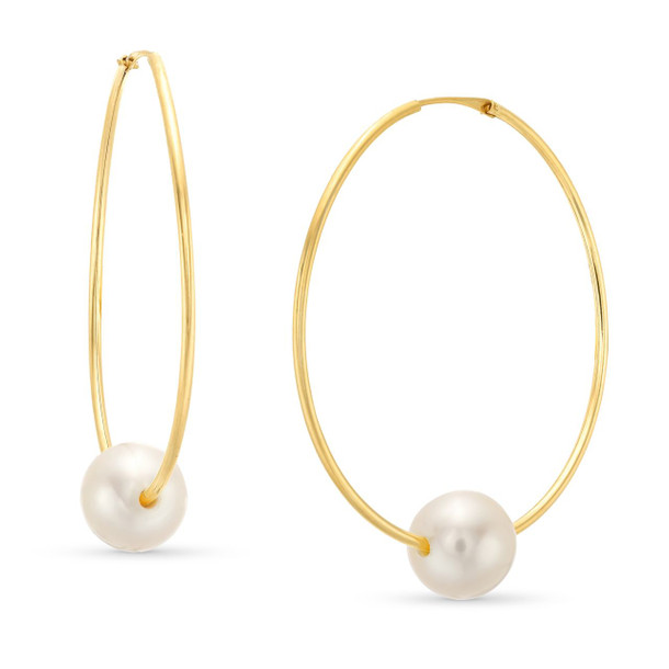 Freshwater Pearl Endless Hoop Earrings