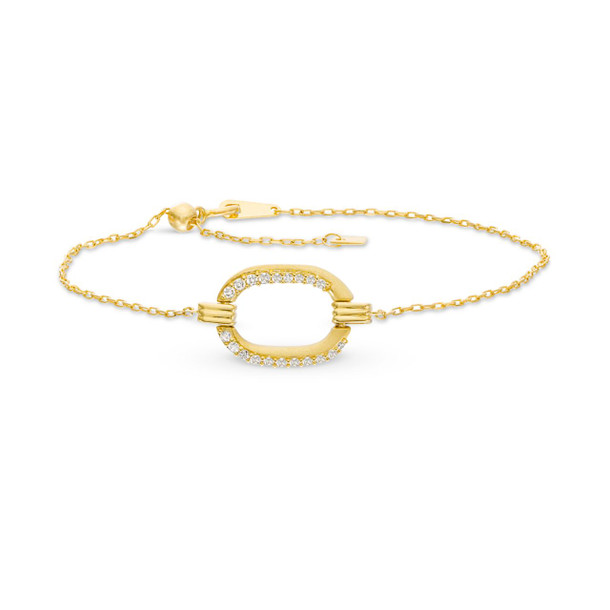 Diamond Single Link Adjustable Bracelet