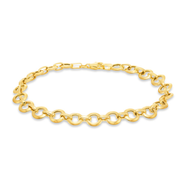 Puffed Round Link Bracelet