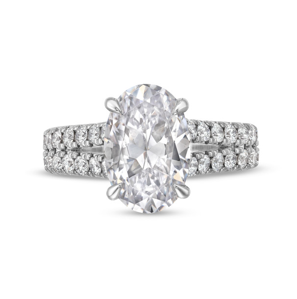 Split Row Hidden Diamond Engagement Setting by Adorette