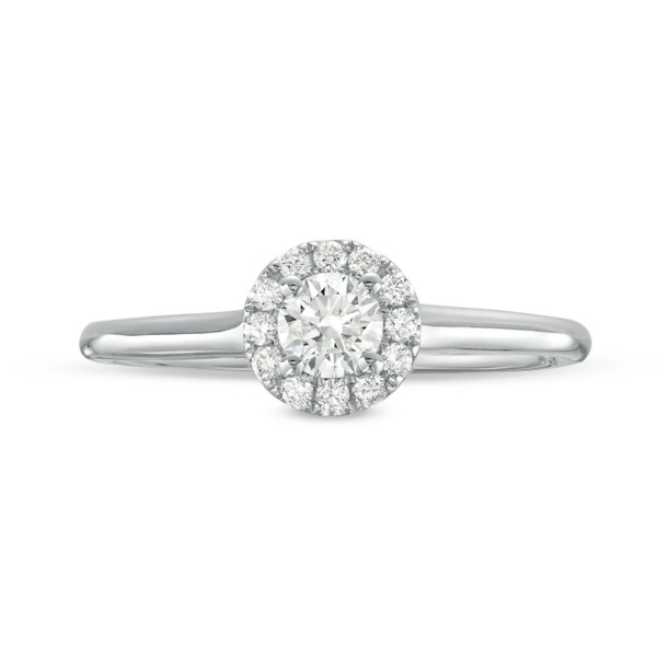 Round Diamond Halo Solitaire Engagement Ring