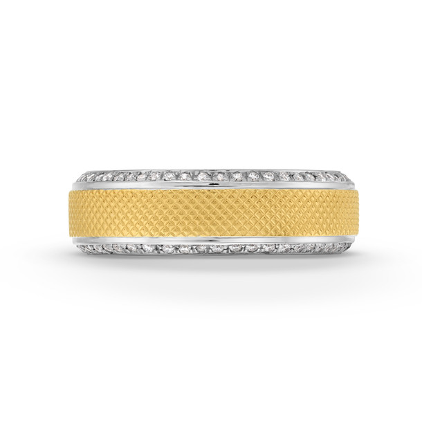 Verragio Textured Diamond Edge Wedding Band