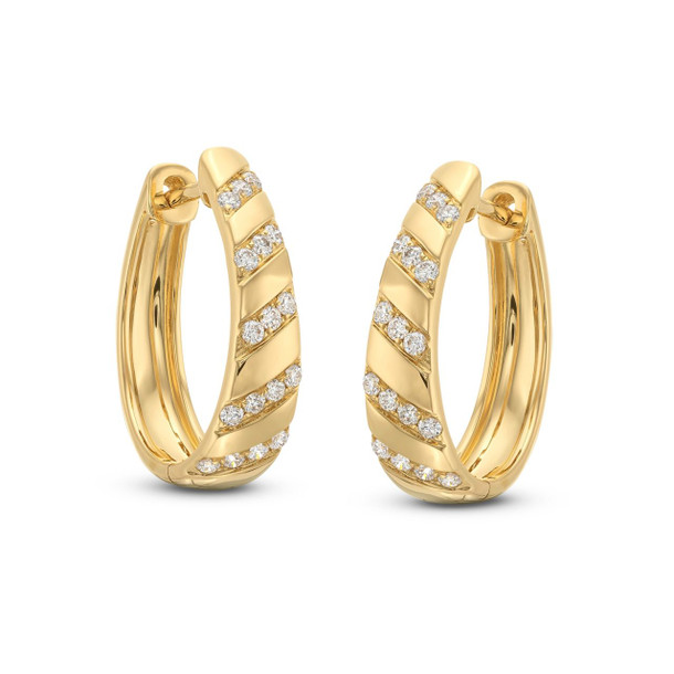 Diagonal Diamond Hoop Earrings