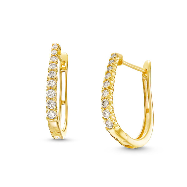 Graduated Diamond Oval Hoop Earrings
